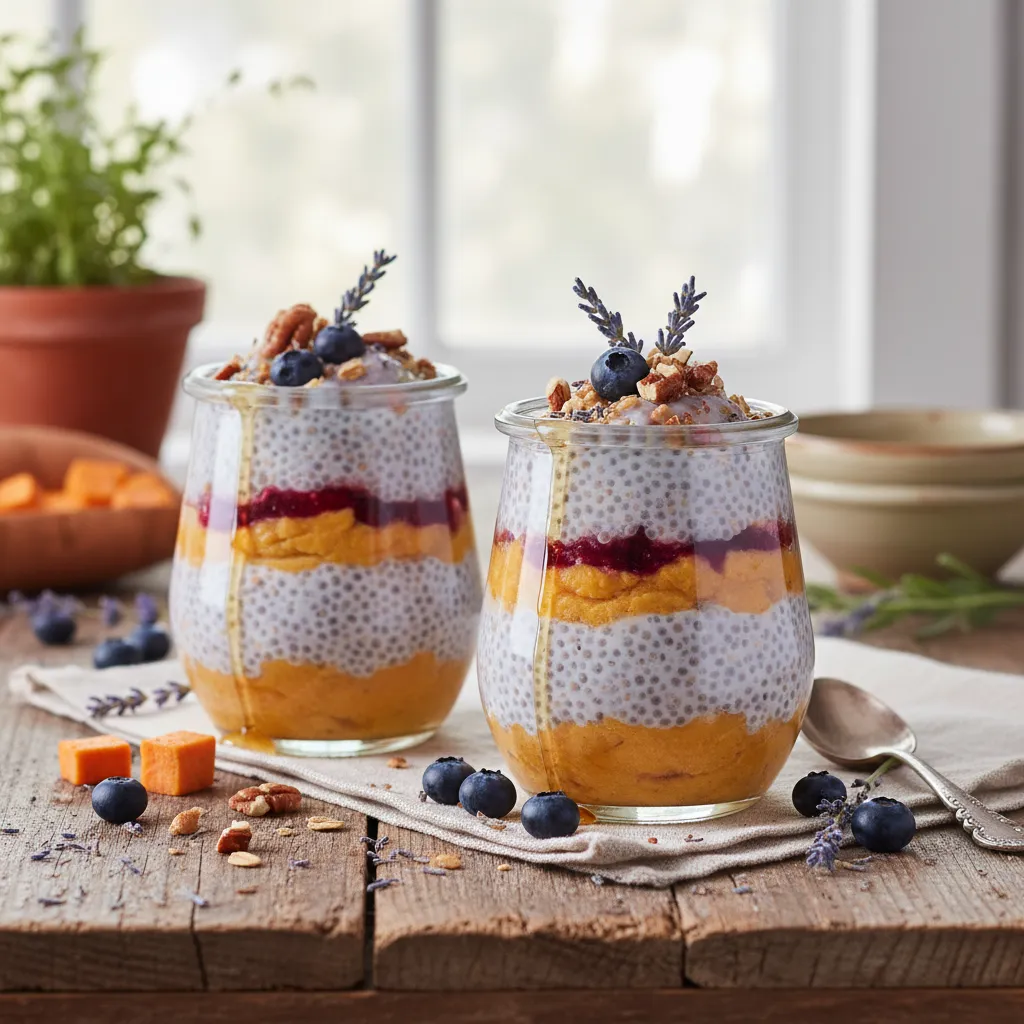 Surprising Sweet Potato and Lavender Chia Pudding Parfaits