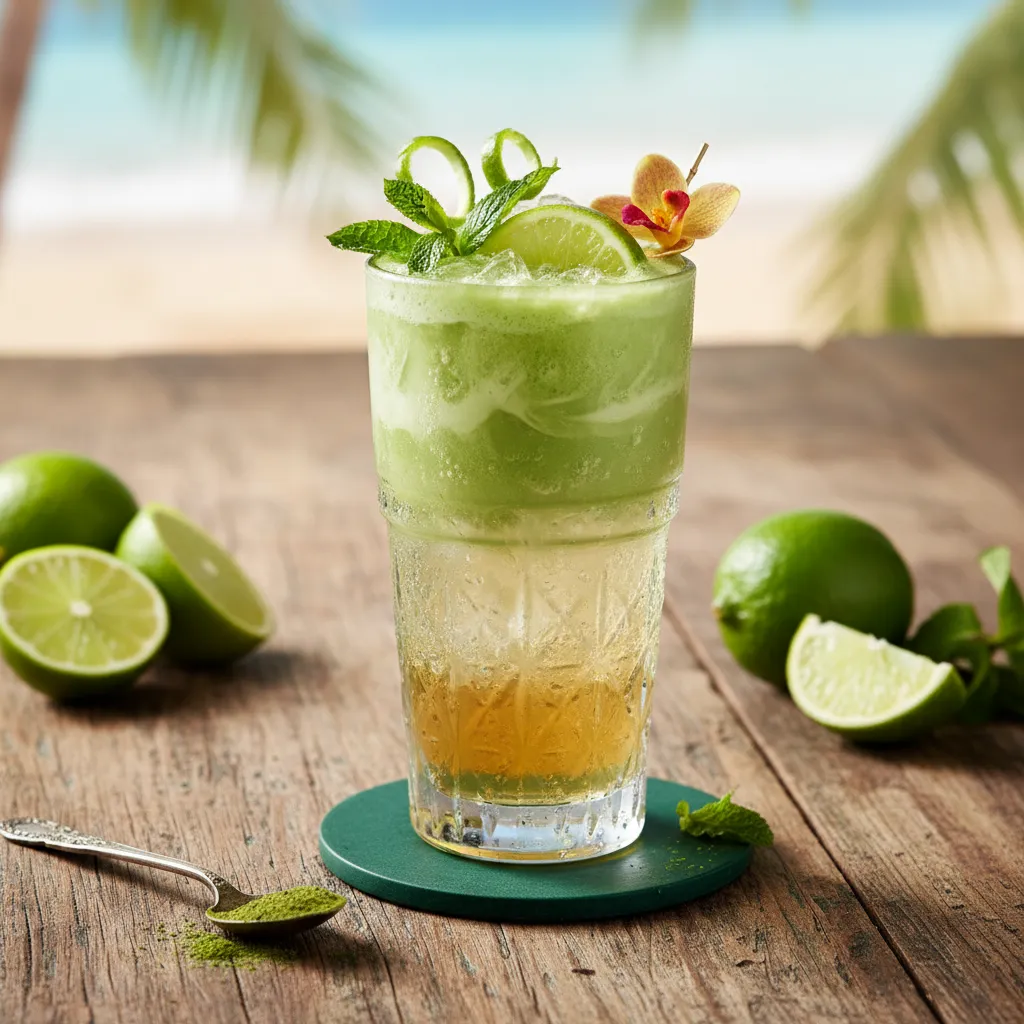 Tropical Matcha-Lime Sparkler
