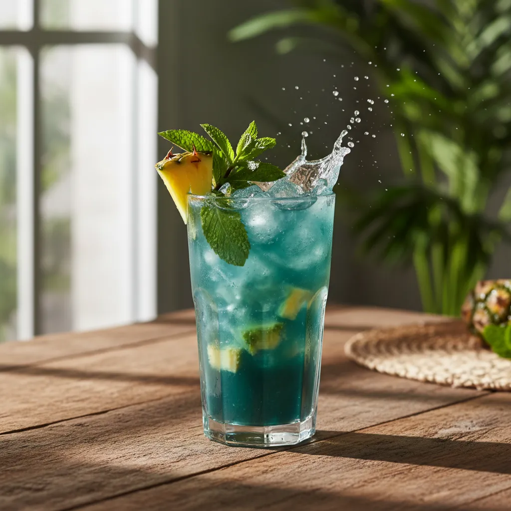 Tropical Spirulina Pineapple Infusion with Mint Splash