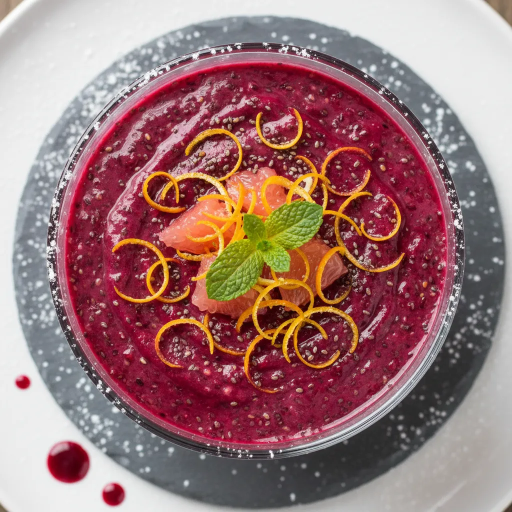 Velvet Beetroot Chia Pudding with Citrus Zest