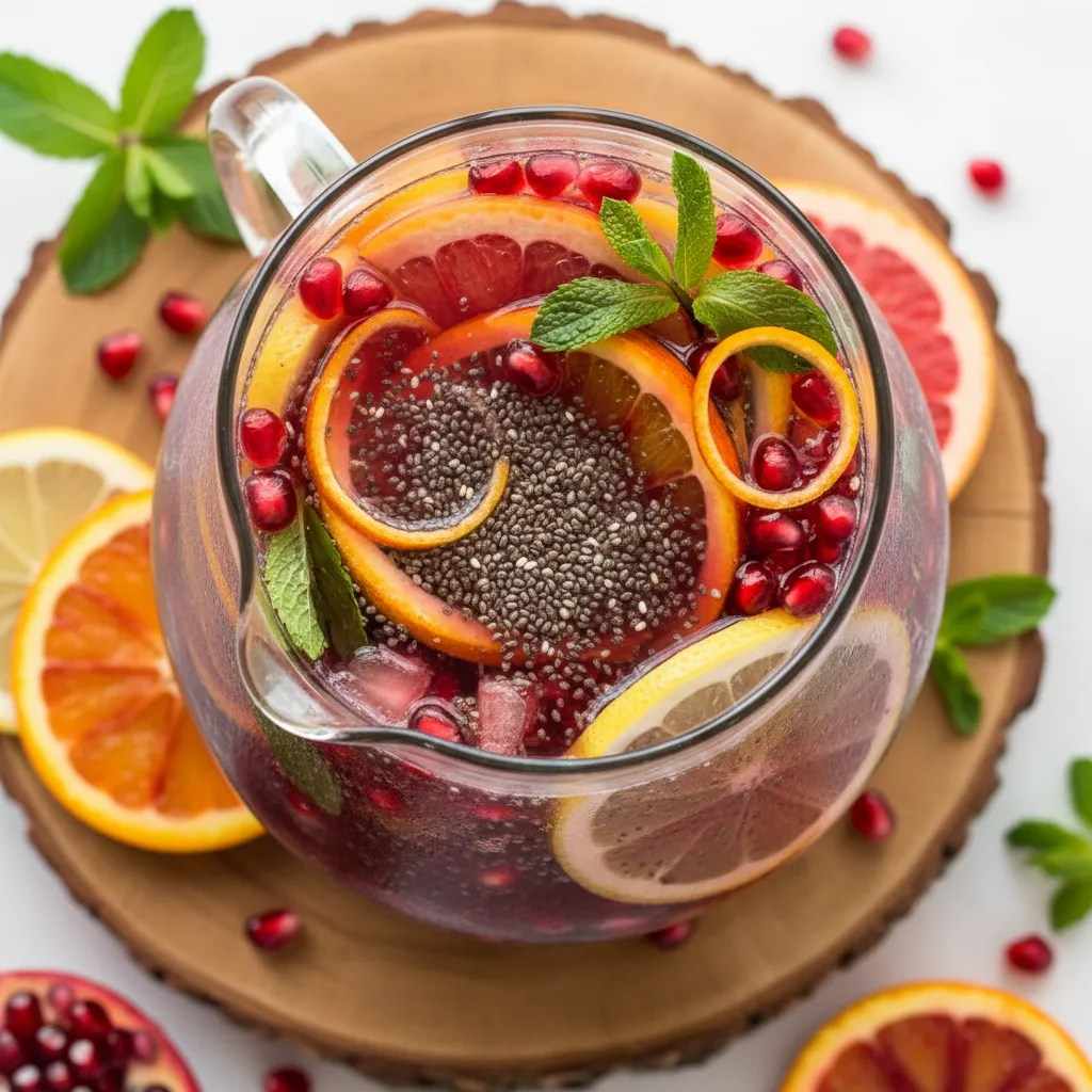 Vibrant Pomegranate Citrus Chia Infusion