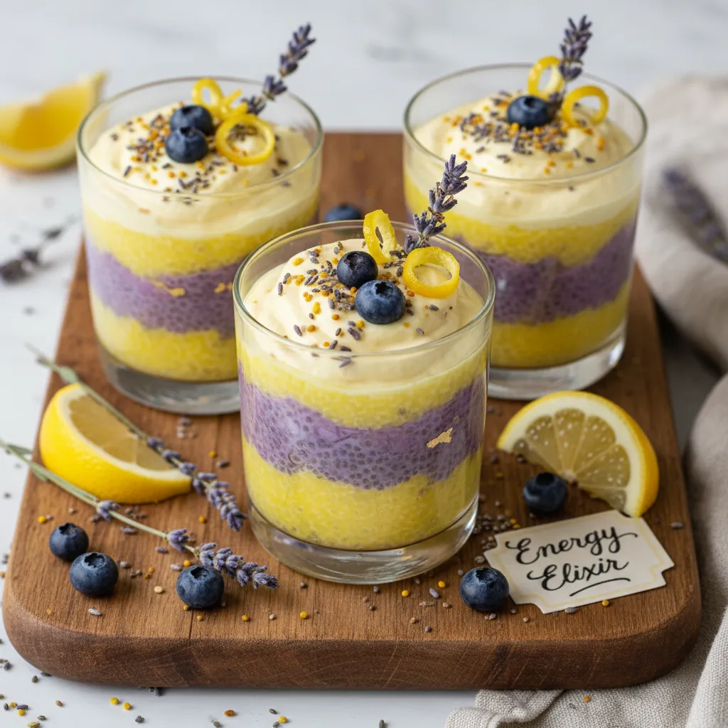 Whimsical Lemon Lavender Chia Energy Cups