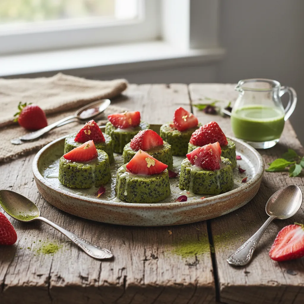 Whimsical Matcha-Chia Strawberry Bites