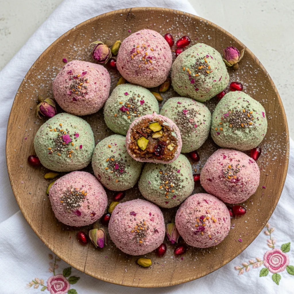 Whimsical Rose Petal Fluff Energy Bites