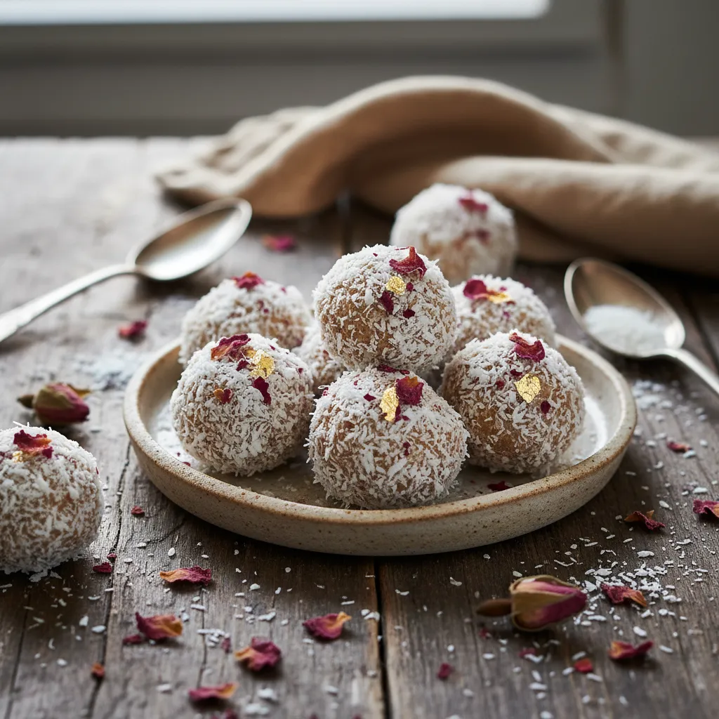 Whimsical Rose Petal Fluff Energy Bites