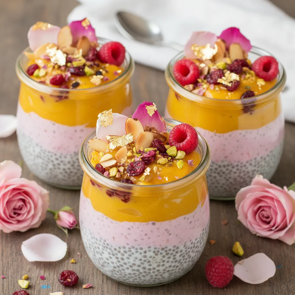 Whimsical Rose Petal and Almond Chia Energy Cups