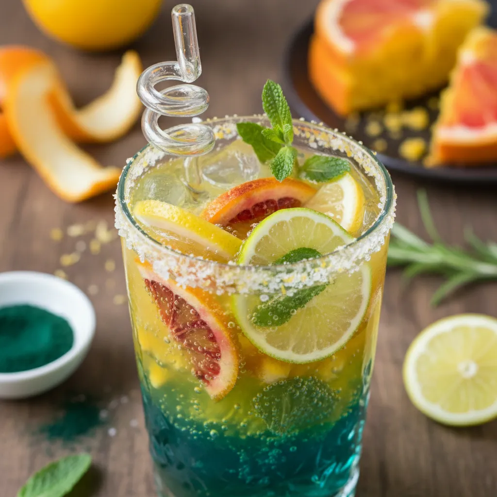 Zesty Citrus and Spirulina Infusion Sparkler