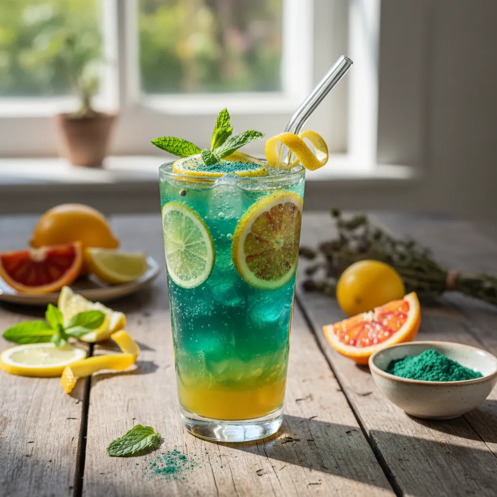 Zesty Citrus and Spirulina Infusion Sparkler