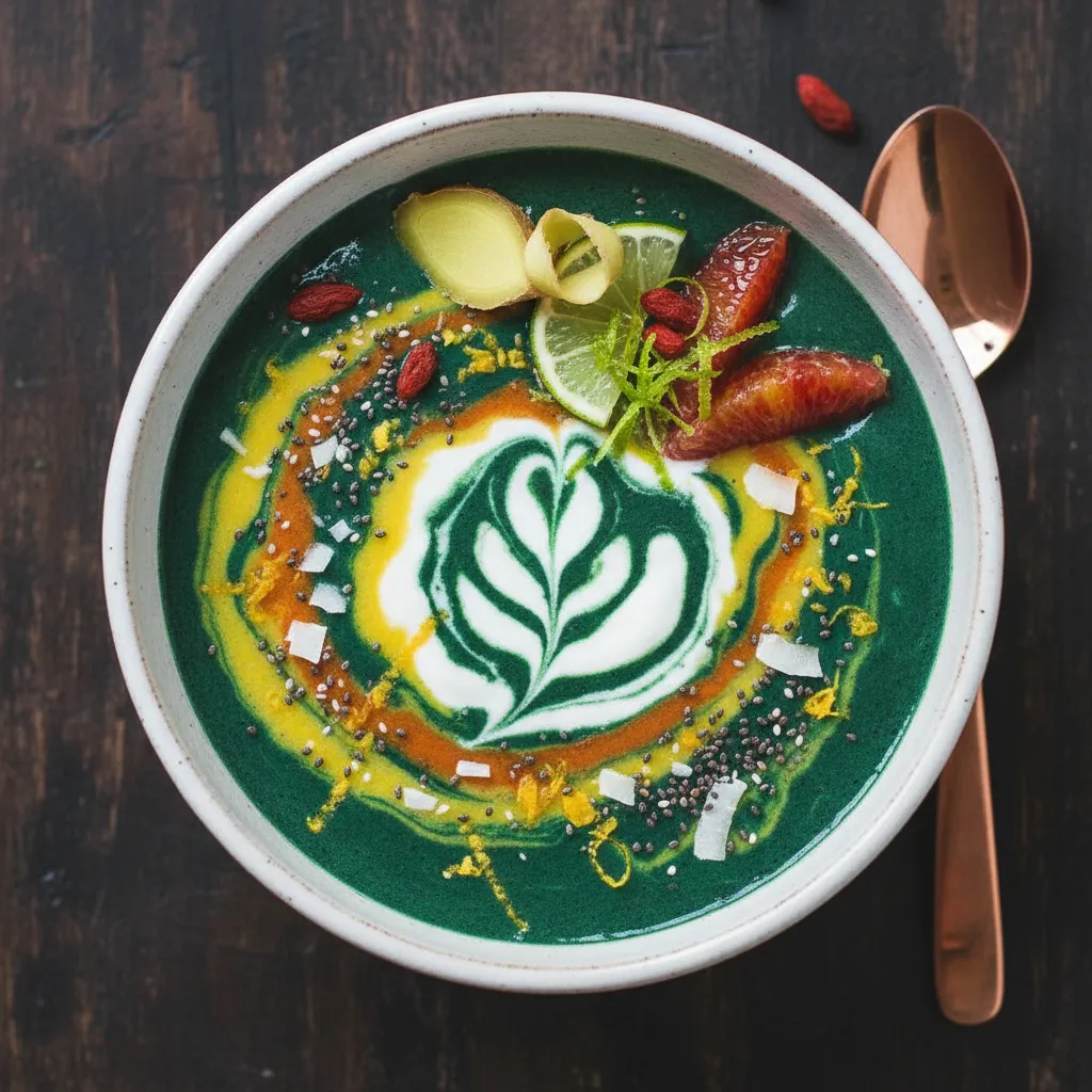 Zesty Citrus and Spirulina Smoothie with Ginger Boost