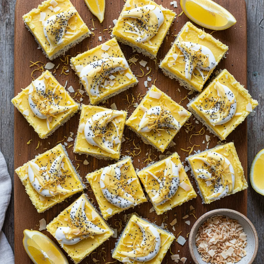 Zesty Lemon Chia Coconut Bliss Bars