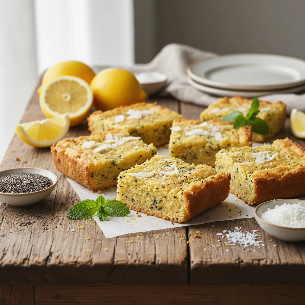 Zesty Lemon Chia Coconut Bliss Bars