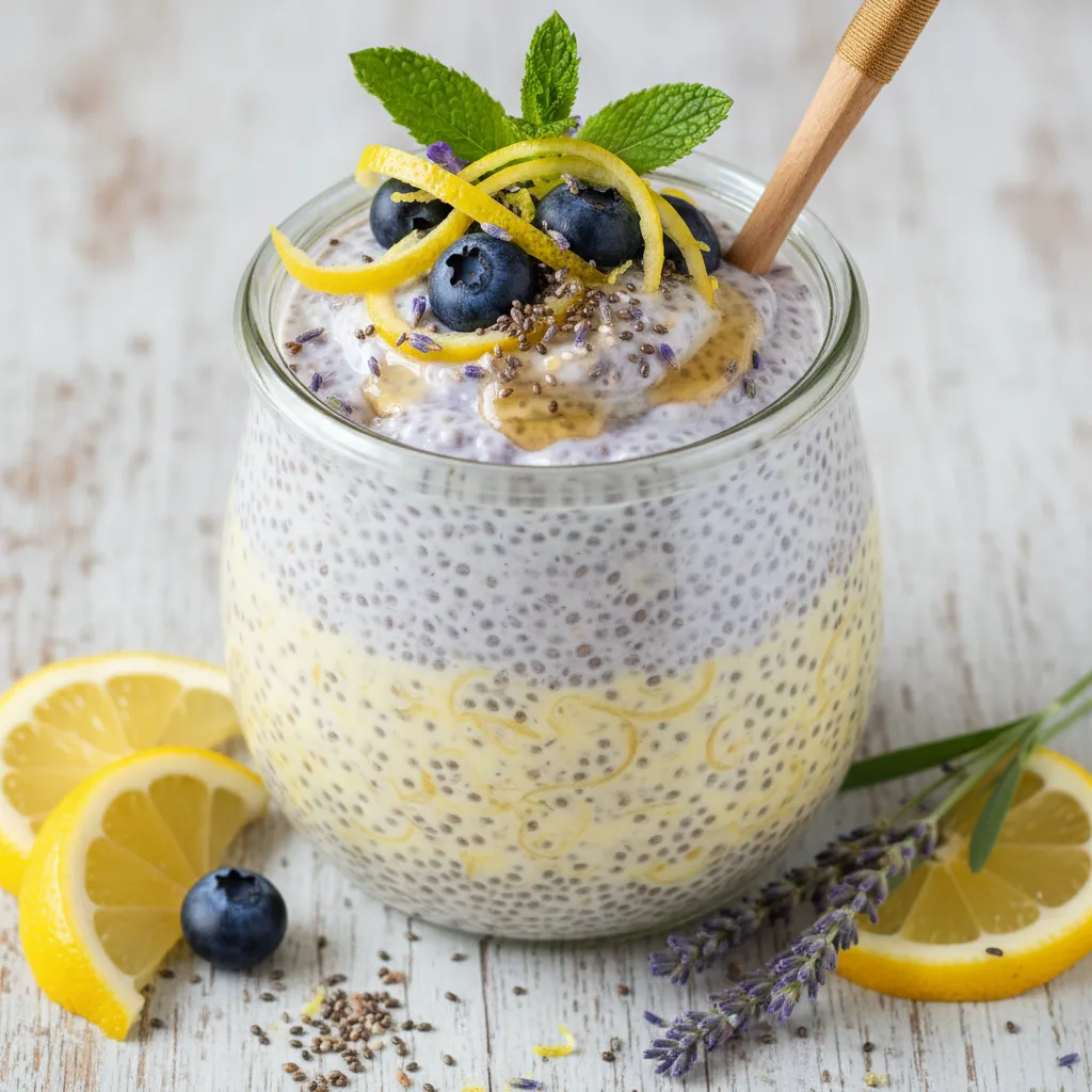 Zesty Lemon Chia Seed Pudding with Lavender Infusion