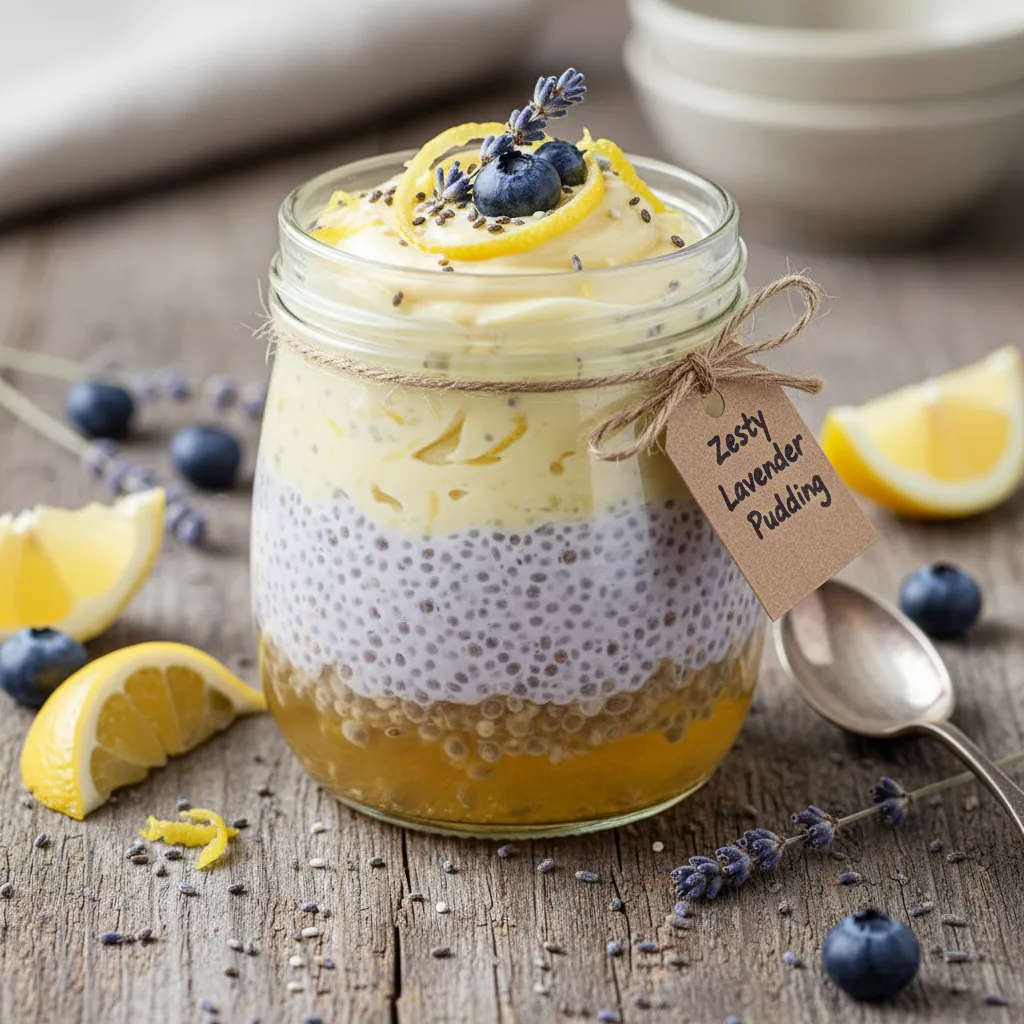 Zesty Lemon Chia Seed Pudding with Lavender Infusion