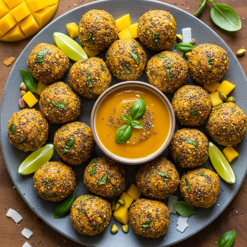 Zesty Mango Basil Chia Bliss Bites