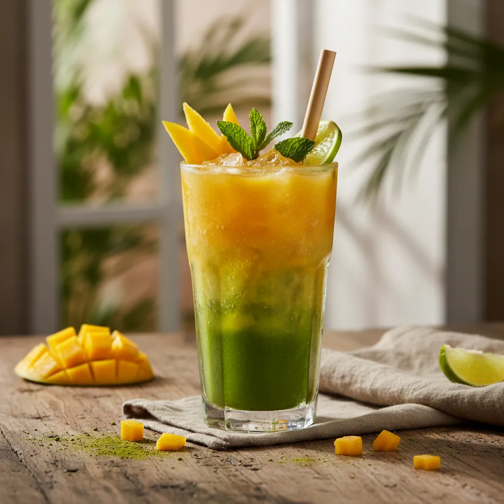 Zesty Mango Matcha Infusion Spritz
