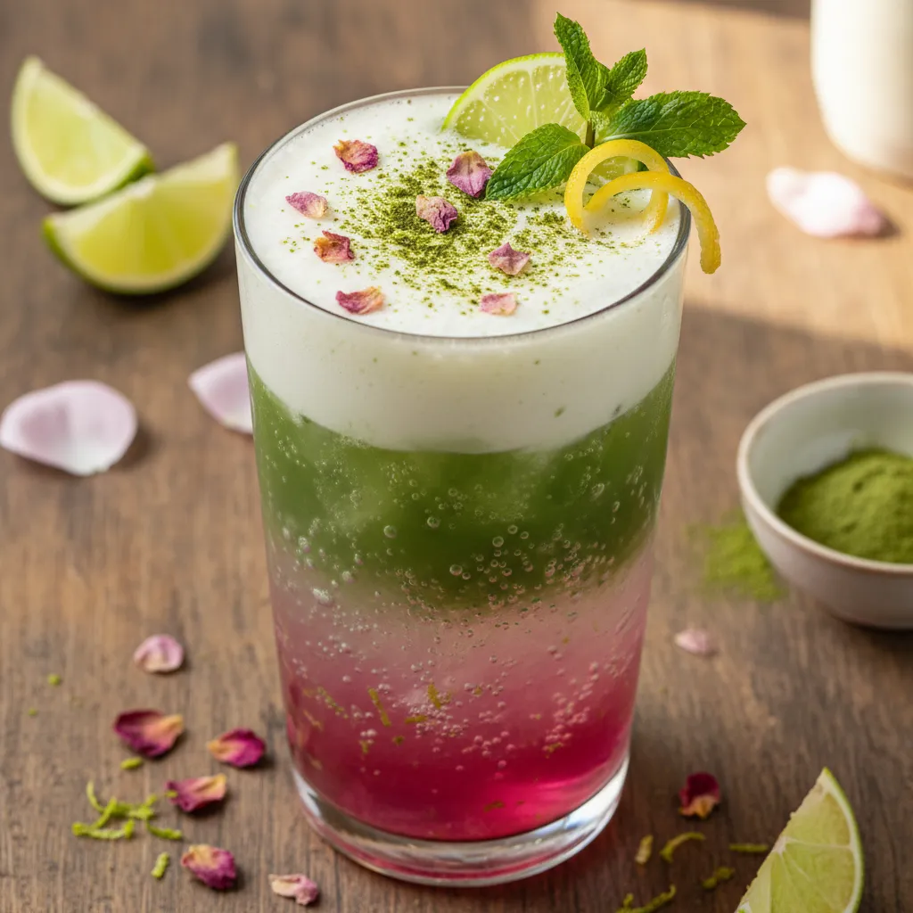 Zesty May Blossom Matcha Fizz