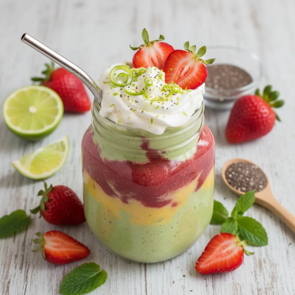 Zesty Strawberry Matcha Citrus Smoothie